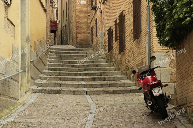 Motorcycle Ladder Toledo Street Tourism