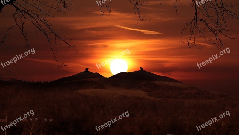 Gelsenkirchen Dump Runge Mountain Mining Sunset Mood