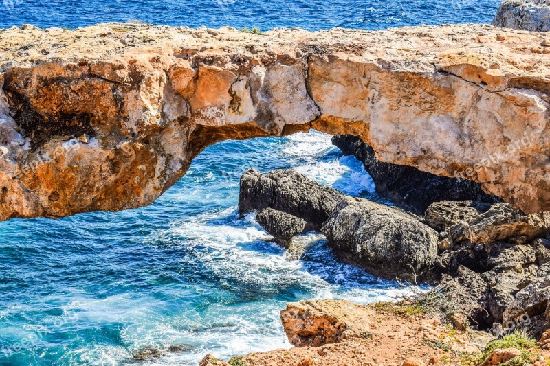 Cyprus Cavo Greko Korakas Bridge Landscape Rock