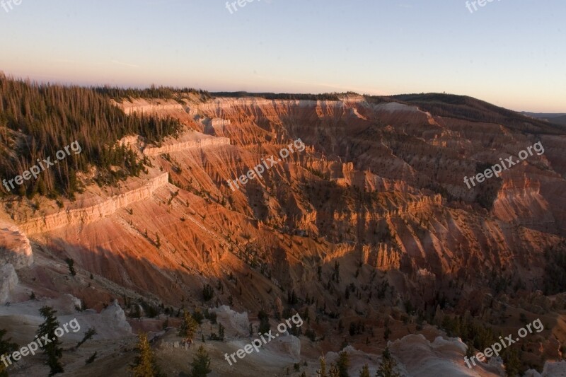 Scenic Amphitheater Landscape Evening Sky