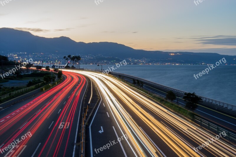 Another Major Route National Highway Beppu Sunset Sea