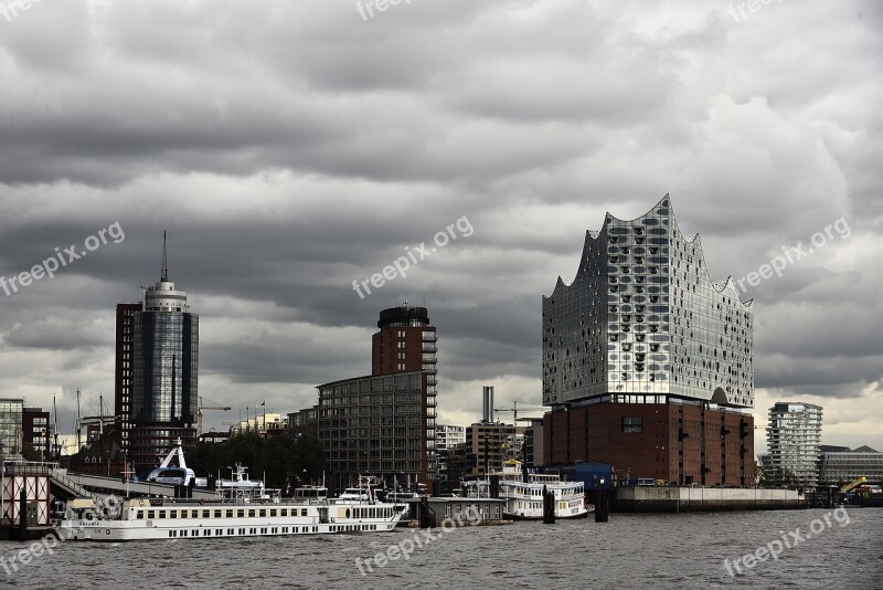 Hamburg City Port Skyline Germany