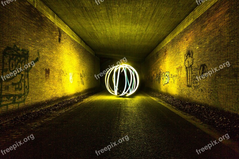 Light Painting Color Light Dom Underpass Structure