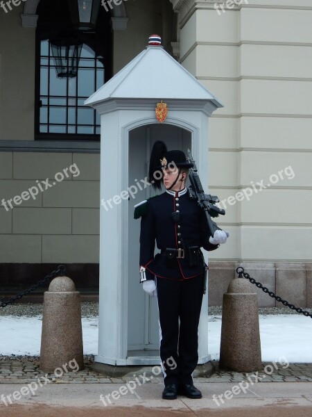 Oslo Norway Royal Castle Guard Soldier