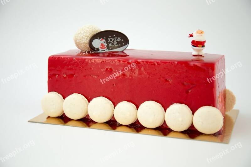 Chocolate Yule Log Ice Raspberry Macaroons Free Photos