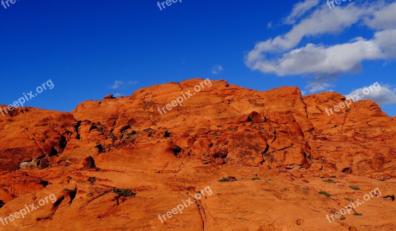 Red Rock Canyon Usa Nevada Wide America