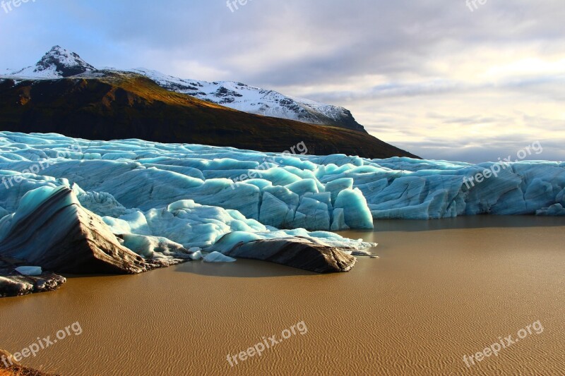 Svinafellsjokull Iceland Iceberg Blue Ice Lagoon