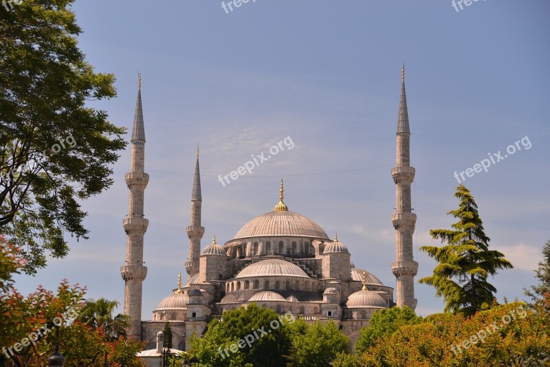 Blue Mosque Istanbul Good Weather Free Photos