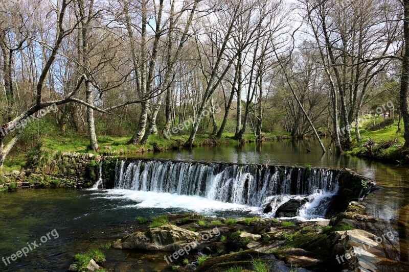 Weir Cascade Water Nature Oleiros