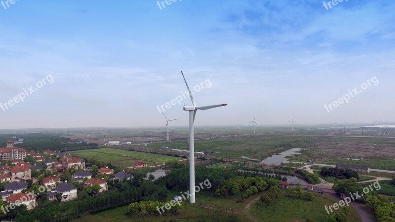 China Shanghai Golden Bridge Wind Turbine Free Photos