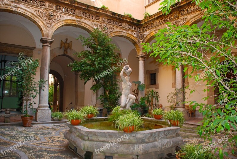 Statue Spanish Courtyard Sculpture Europe