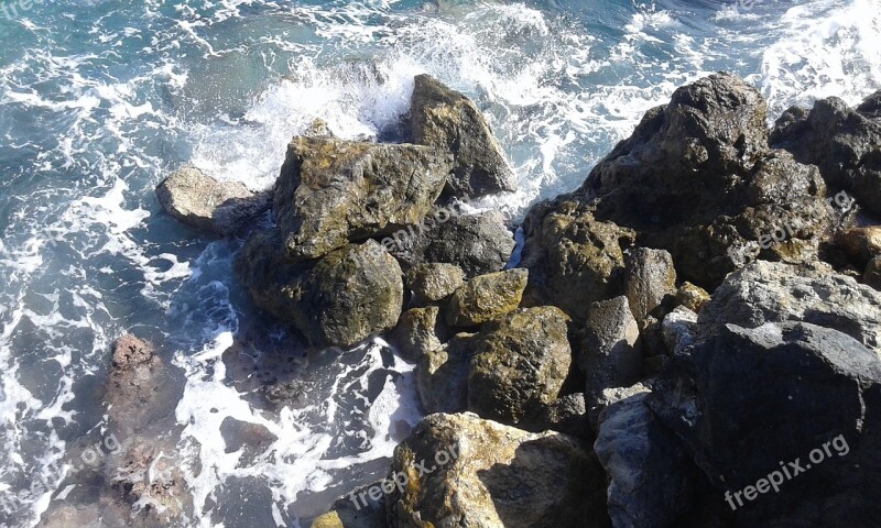 Island Crete Rock Rocks Sea