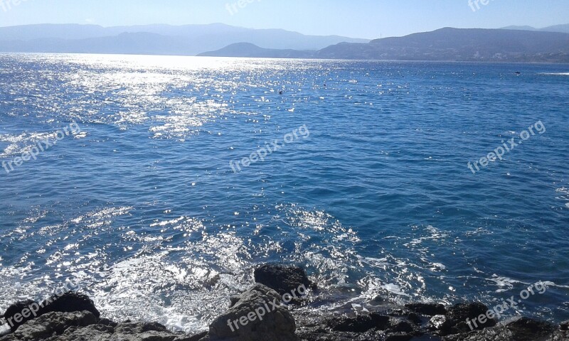 Island Crete Rock Rocks Sea