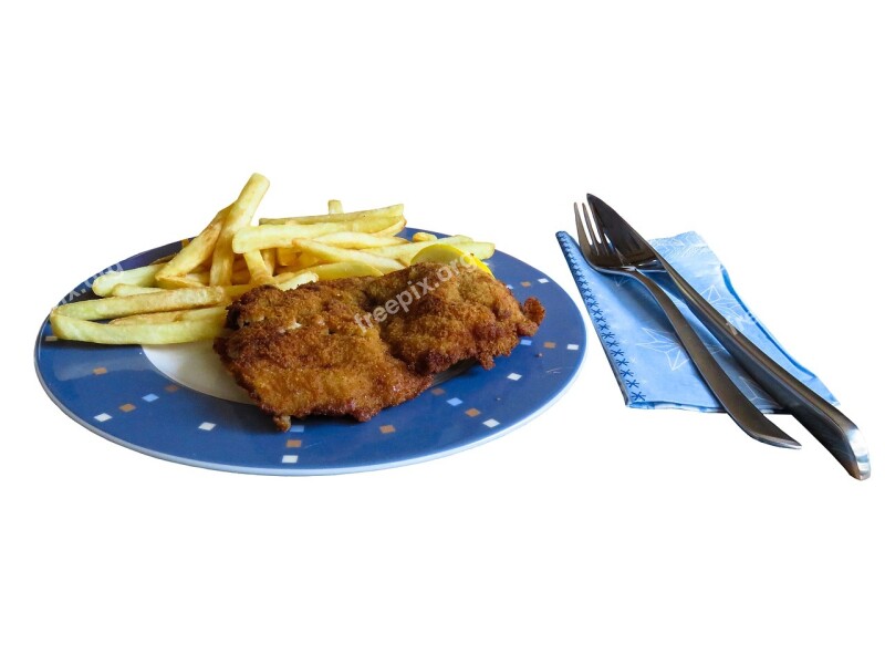 Eat Schnitzel Food Meat French