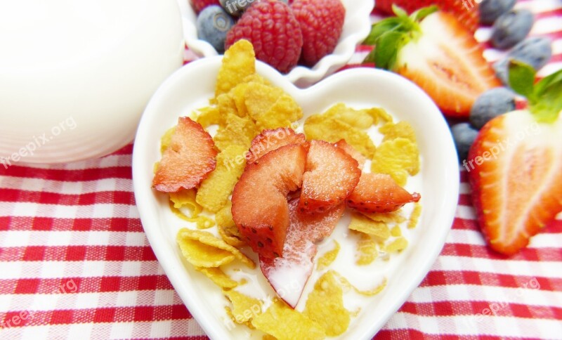 Cornflakes Milk Fruit Fruits Muesli