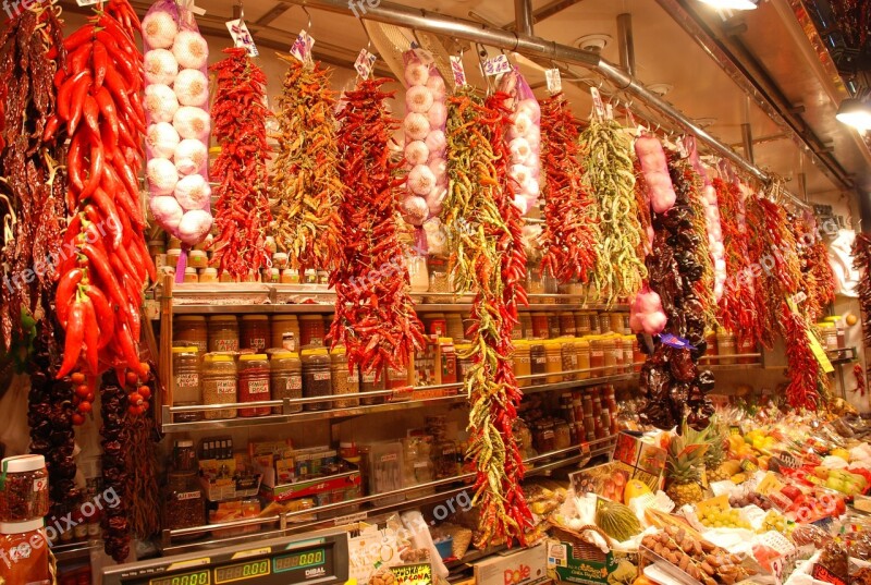 Barcelona Spain La Boqueria Food Market Europe Travel