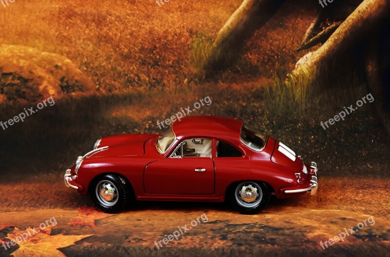 Porsche 356 Sports Car Model Car Forest Model