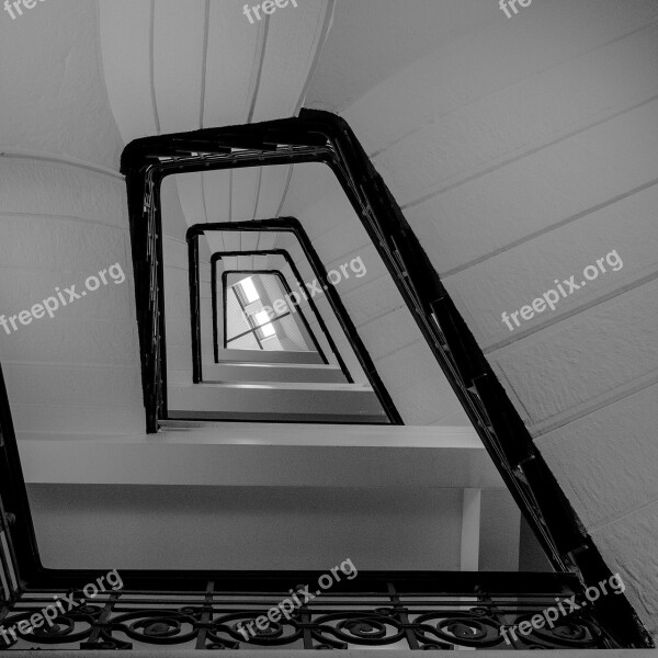 Stairs Staircase Railing Interior Design Old Building