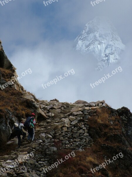 The Himalayas Ama Dablam Way Mountains The Stones