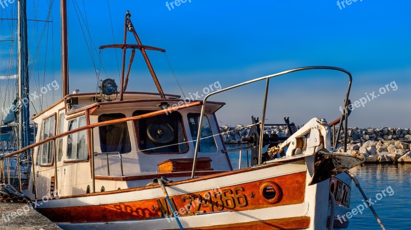 Fishing Boat Boat Barque Harbor Marseille