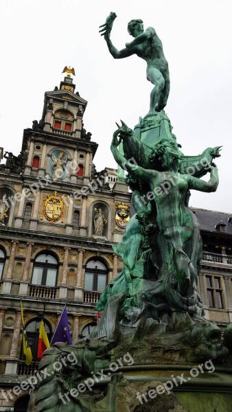 Antwerp Grand Place Brabo Street Photography Downtown