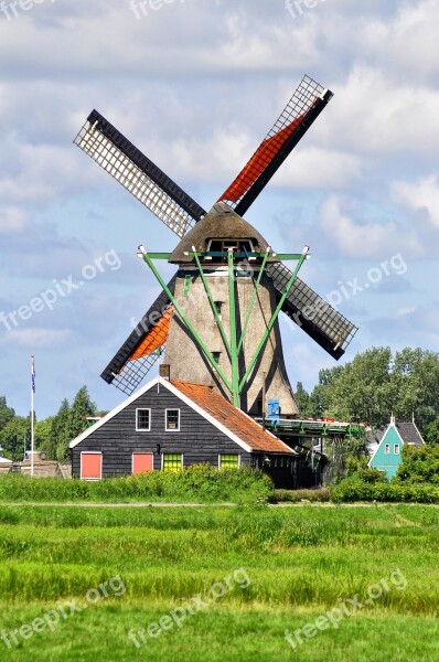 Holland Windmill Zaanse Schans Free Photos