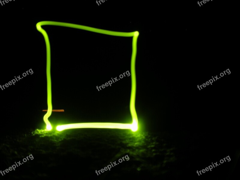 Square Green Neon Bright Light