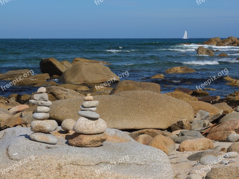 Pebble Beach Pebbles Sea Ocean