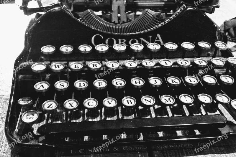 Typewriter Old Corona Typing Free Photos