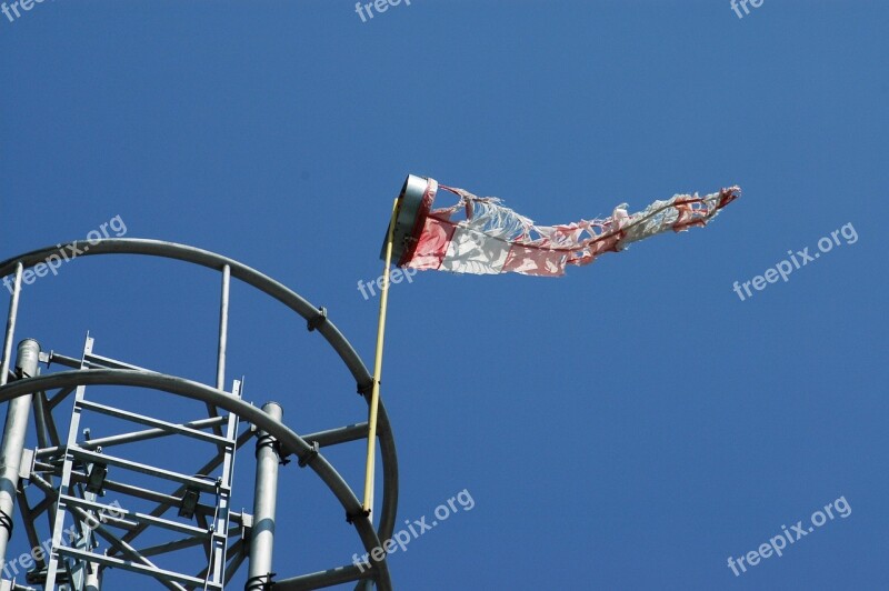 Mast Ladder Windsock Ripped Wind