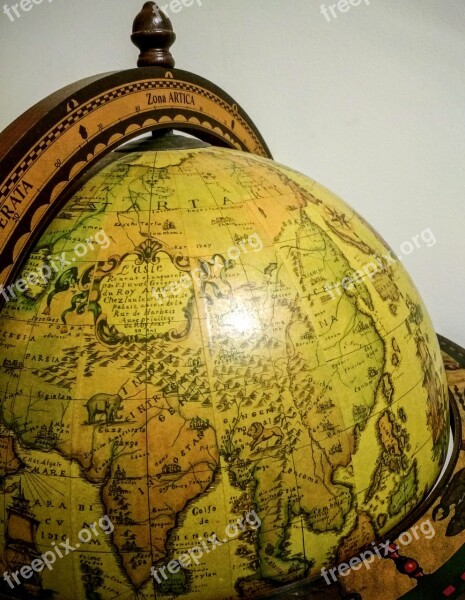 Globe World Sphere Map Antique