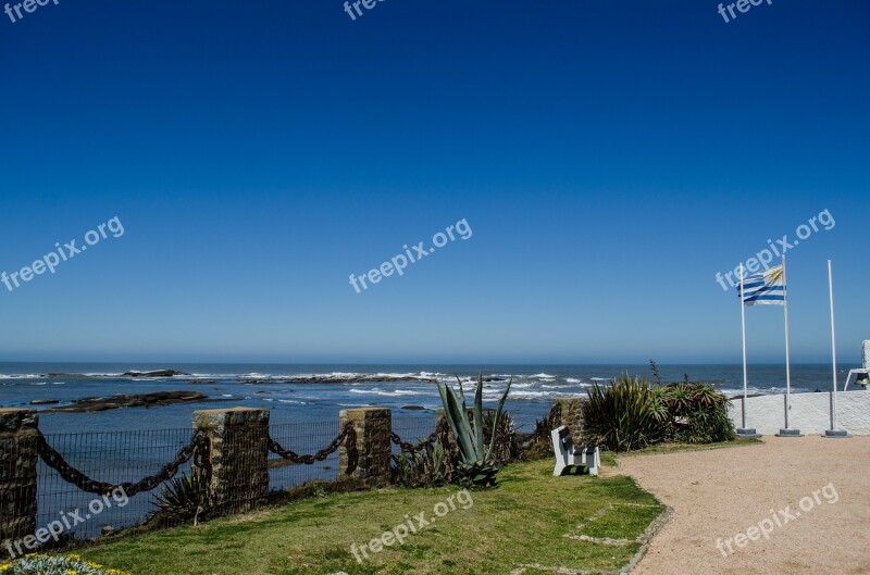 Uruguay Montevideo Lighthouse Beach Flag