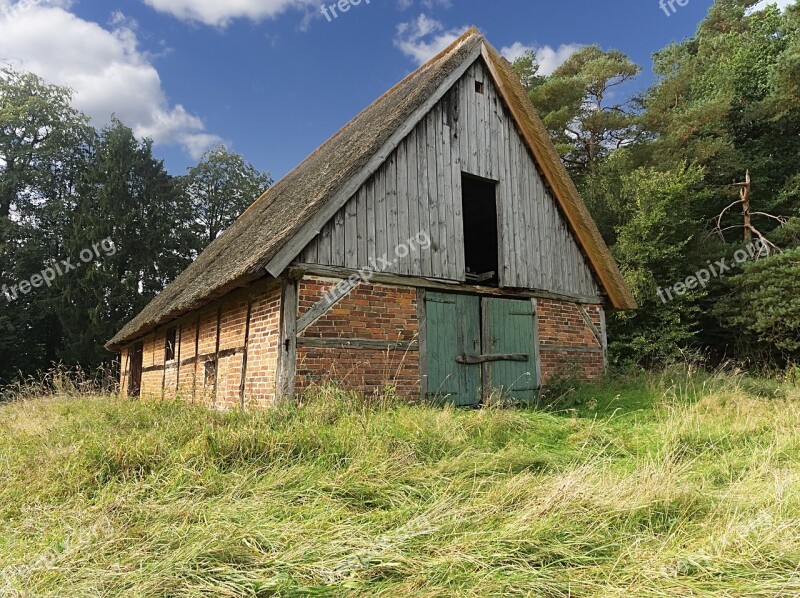 Barn Thatched Roof Fachwerkhaus Meadow Barn Door