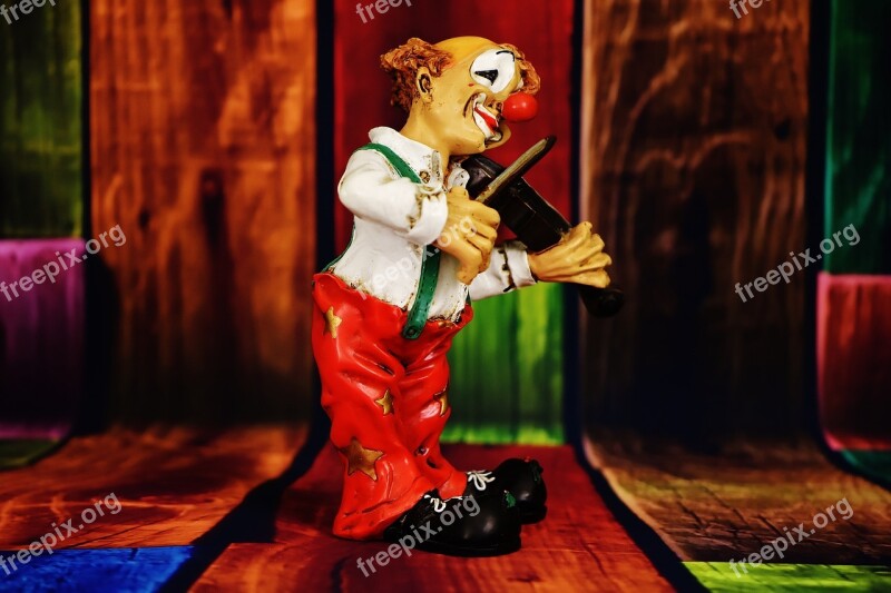 Clown Figure Funny Violin Play