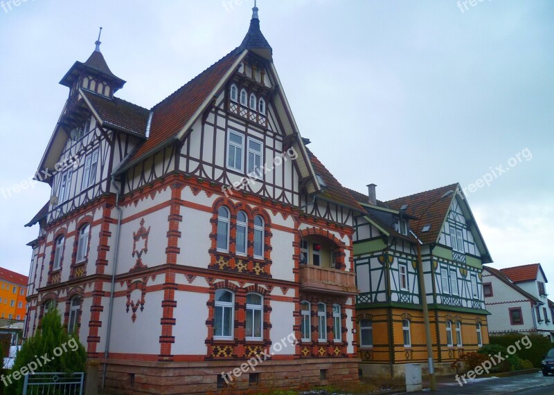 Thuringia Germany Farmhouse Fachwerkhaus Houses Building