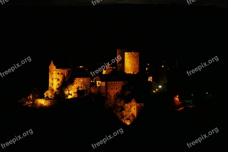 Castle Night Lighting Germany Illuminated