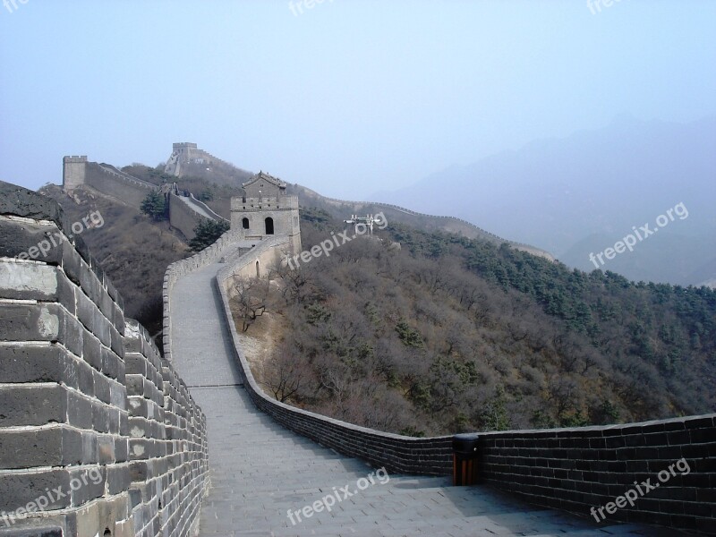 Great Wall Of China Mountain Landscapes Free Photos