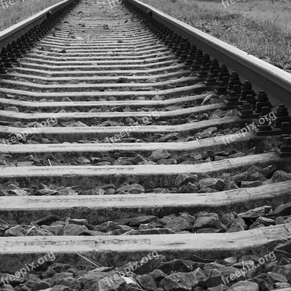 Track Railway Ties Black And White Free Photos