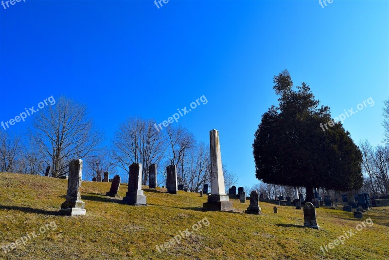 Cemetery Daylight Blue Sky Graveyard Religion