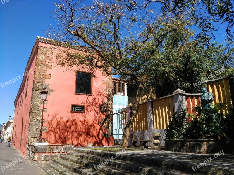 Plaza Ladder Trees Buildings Houses