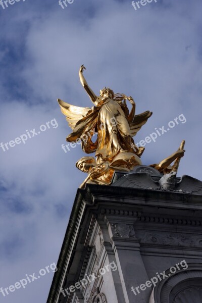 London Queen Statue Gold Angel