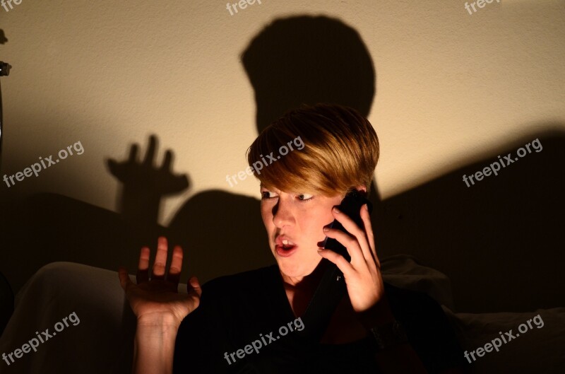 Woman Shadow Phone Call Person Phone