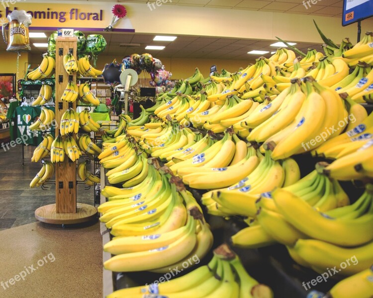 Bananas Food Fruits Fruit Grocery Store