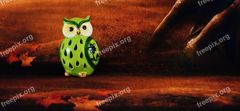 Owl Ceramic Decoration Forest Animal