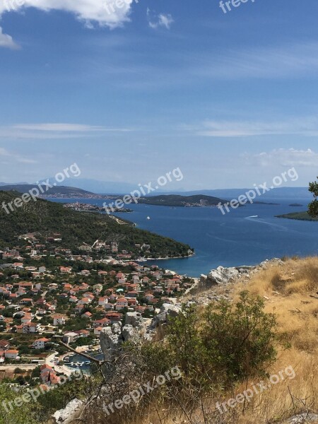 Croatia The Mediterranean Sea Fishing Village Himmel Sea