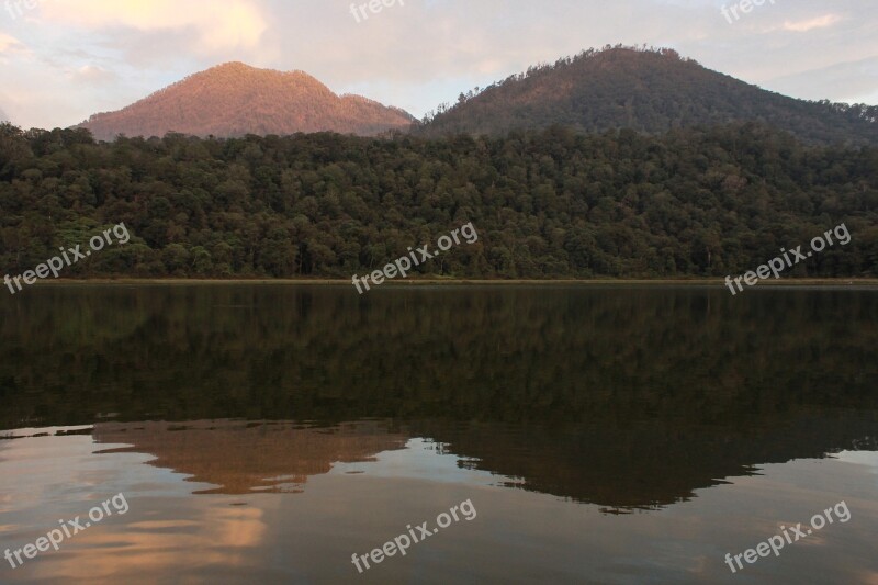 Mountains Lake East Java Indonesia Water