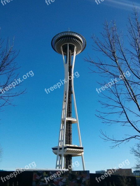 Space Needle Seattle City Washington Landmark