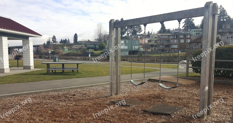 Park Swings Recreation Playground Childhood