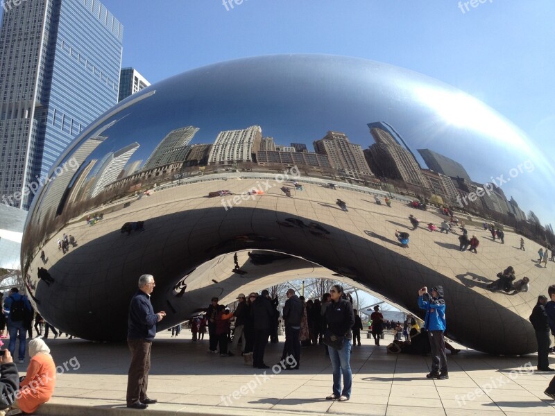 The Bean Millennium Park Chicago Springtime Free Photos