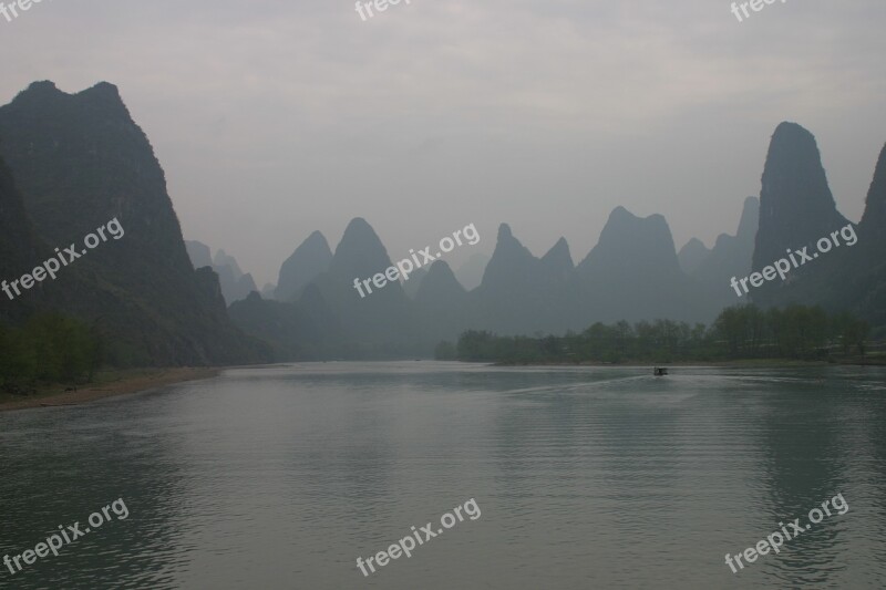 China Guilin River Landscape Li River Free Photos